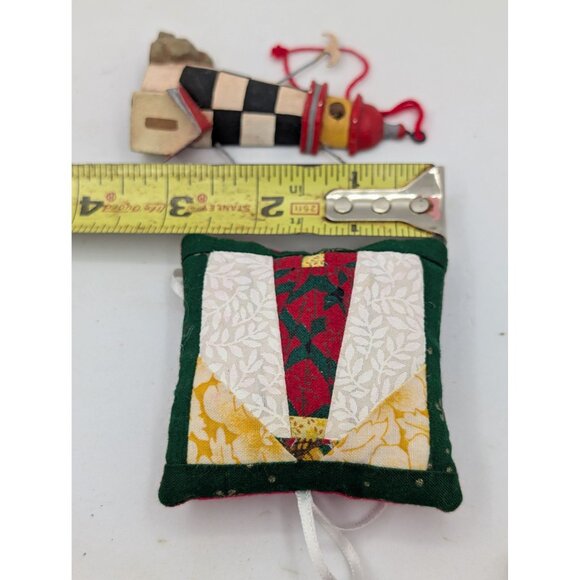 Set of 2 Lighthouse Themed ornament & Handmade Patchwork pillow - Picture 6 of 7